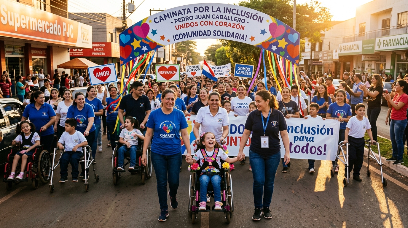 Caminata por la Inclusión en Pedro Juan Caballero con la comunidad de Amor y Esperanza