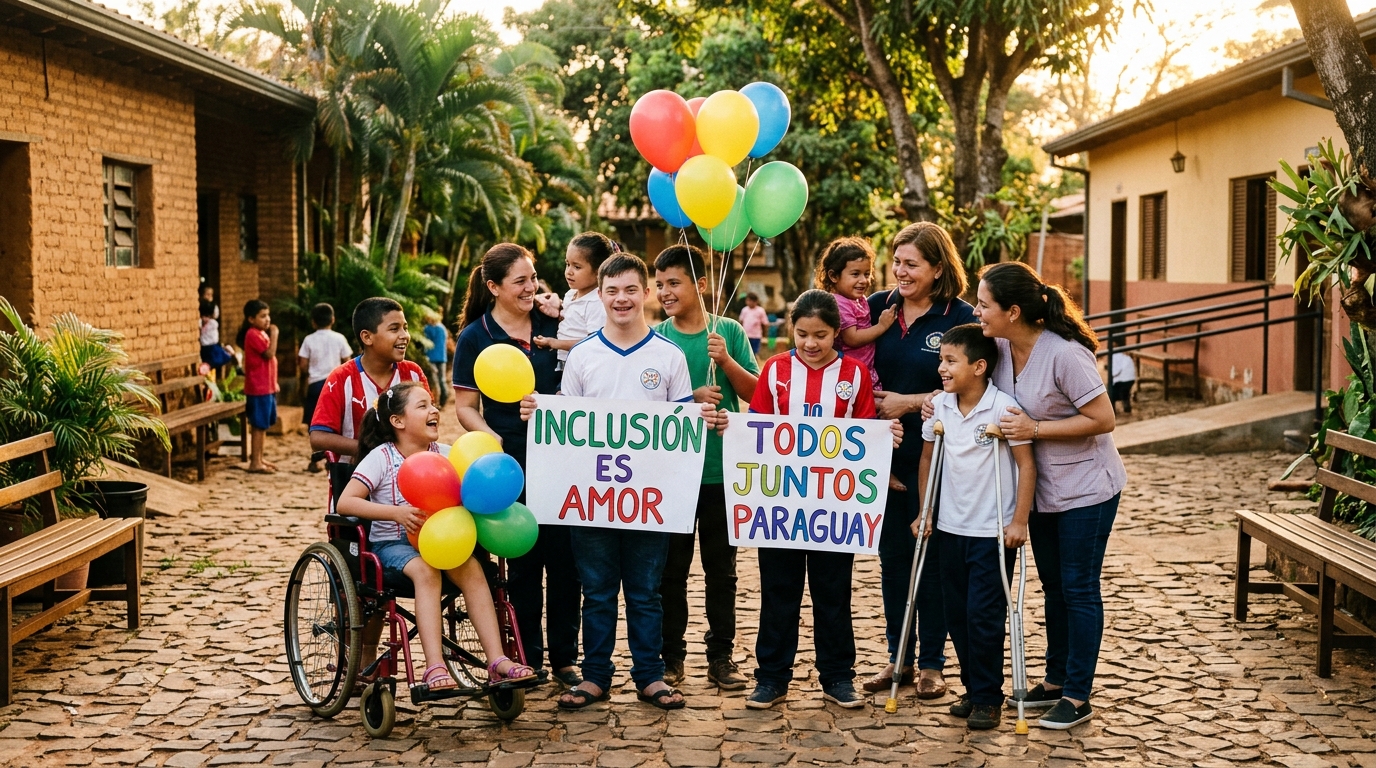 Niños y docentes del Centro Amor y Esperanza en Pedro Juan Caballero